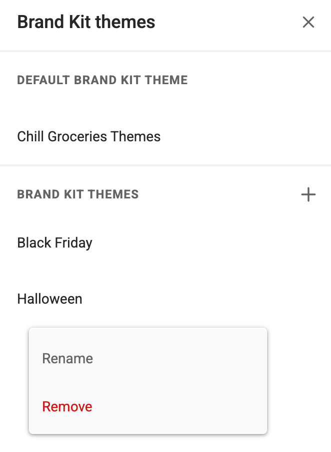 Brand Kit Themes remove