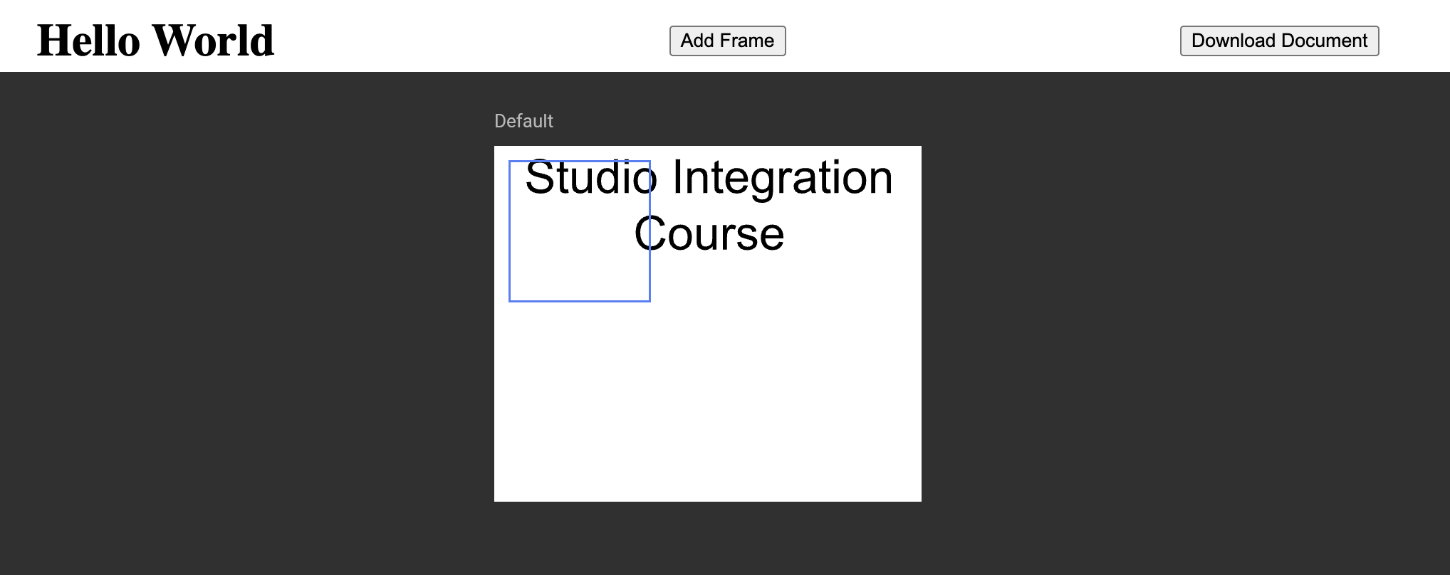 new text frame