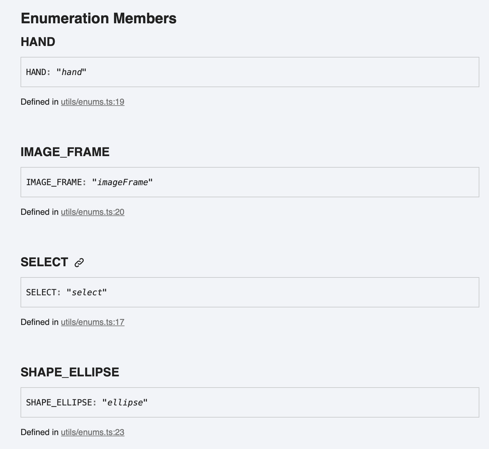 tool enum sdk documentation page