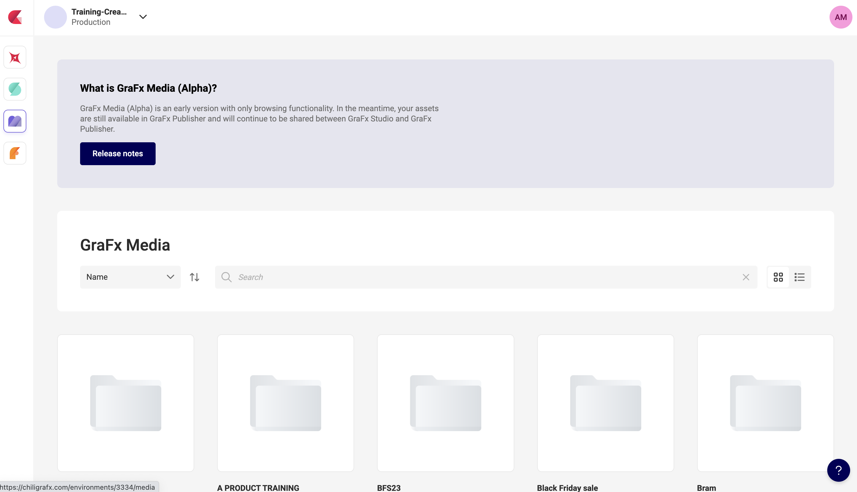 grafx media browser webpage