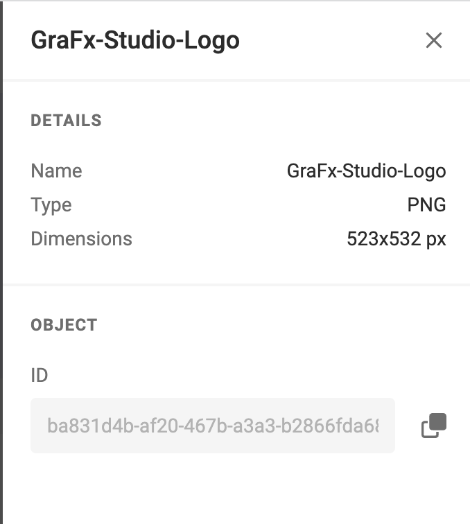 grafx asset info panel