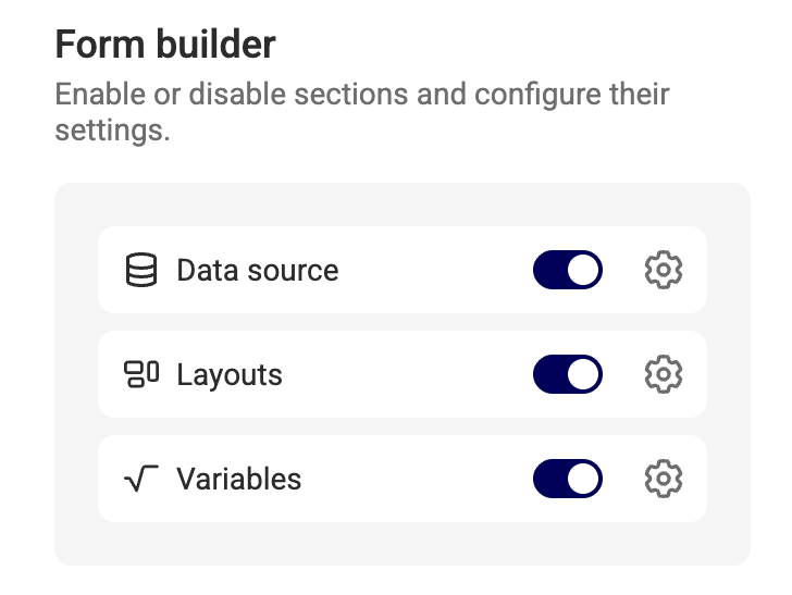 Form section toggles