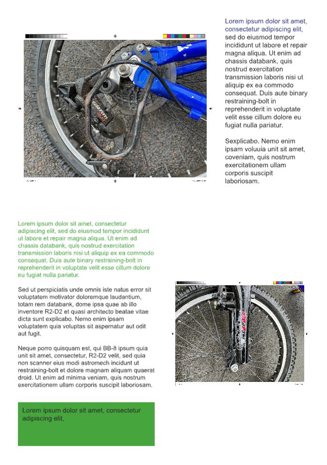 Example showing an exported image with unwanted crop marks and bleed marks visible around the content