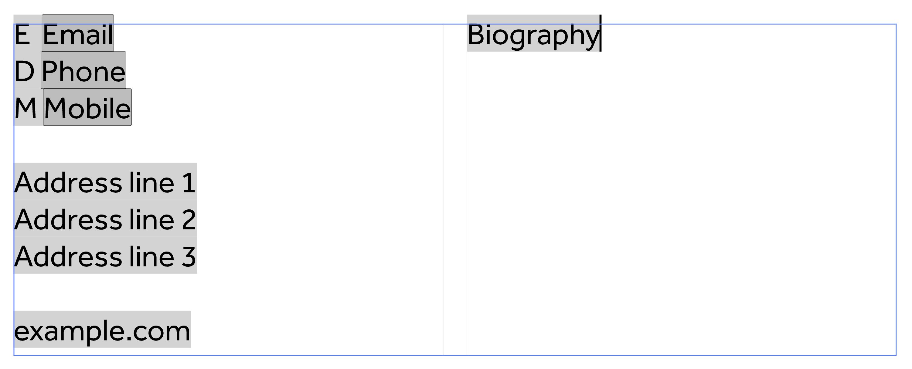 Text columns gaps