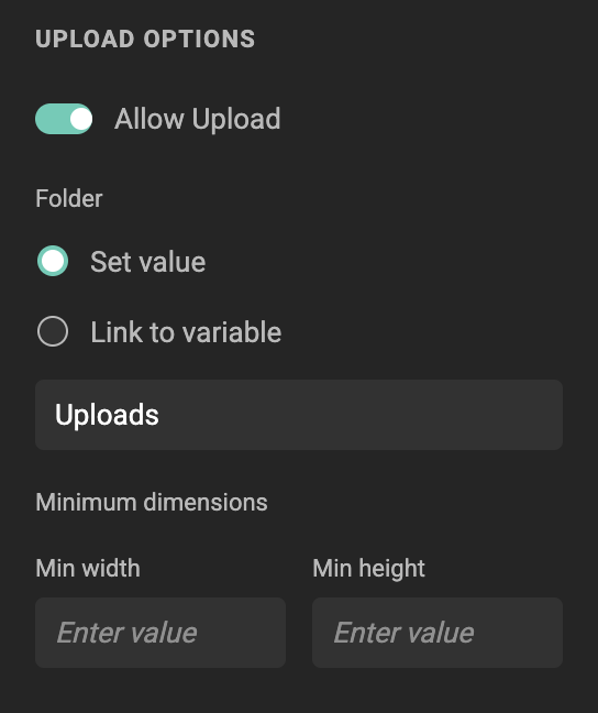 Upload assets